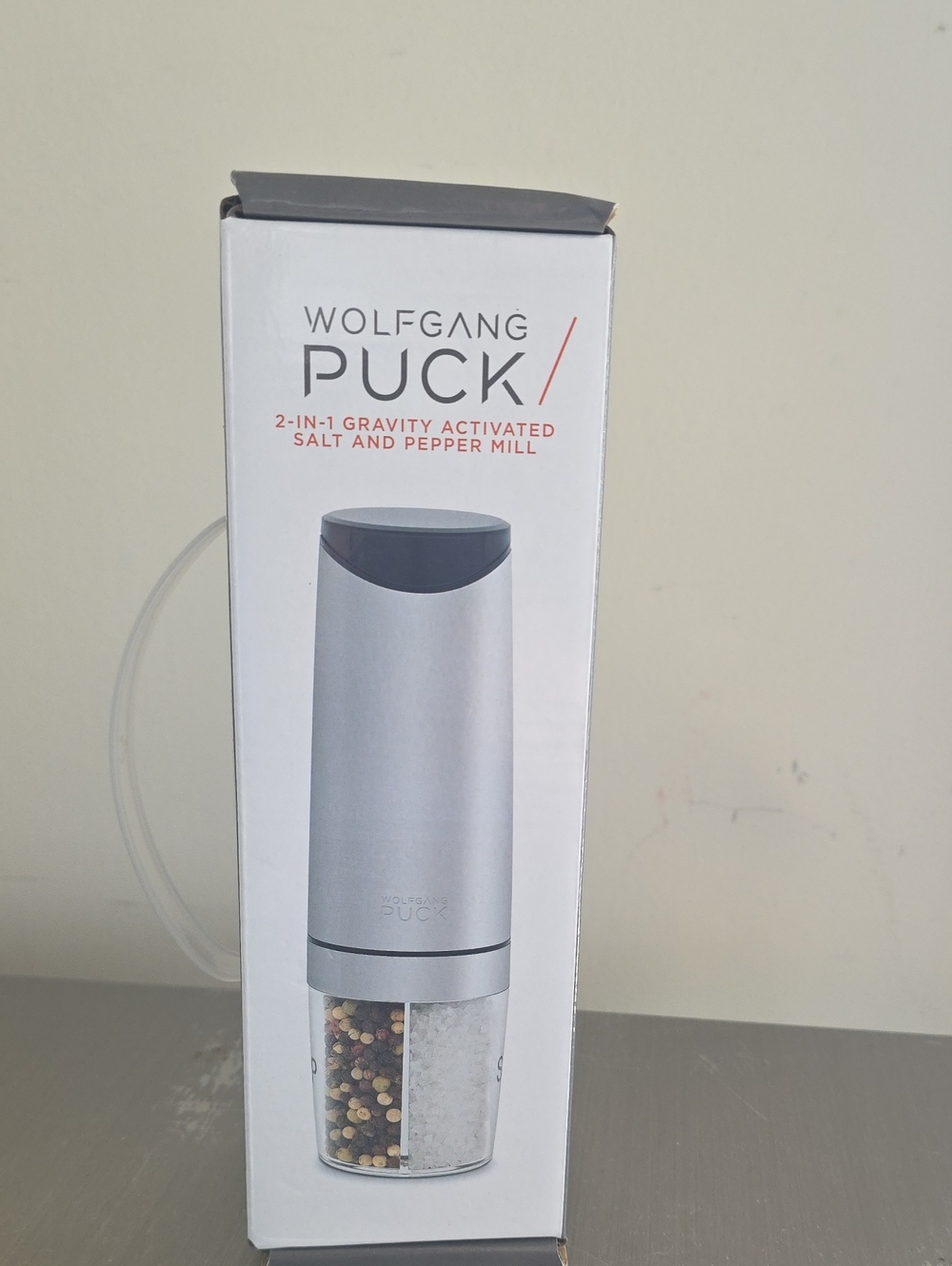 Wolfgang Puck Silver 2-in-1 Gravity Pepper and Salt Mill